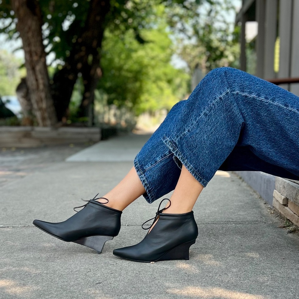 Coclico Ruffles Bootie in Black - Picture 2 of 4